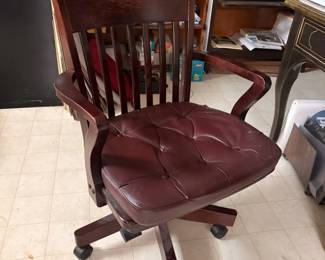 Antique wood office chair