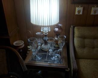 Glass lamps with prisms