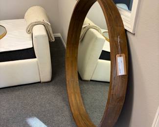 48” Brownstone Capri Teak Wall Mirror