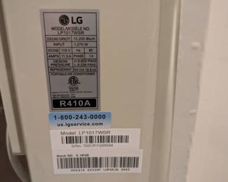 LG Air Conditioner Model Number