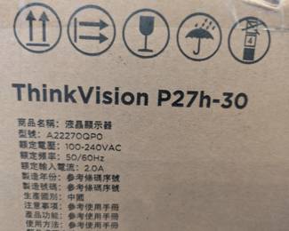 Lenovo ThinkVision Monitor Model and Box
