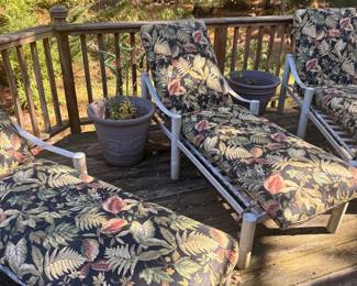 Lounge chairs with custom cushions.