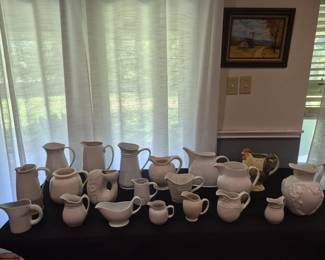 White Pitchers-Some Vintage, Pottery Barn and Williams Sonoma