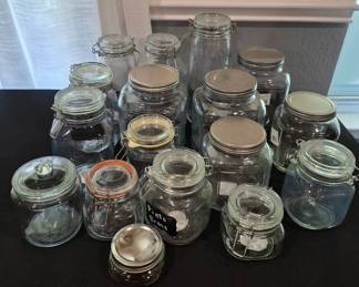Misc large mason jars and glass canisters 