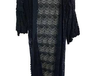 Long Open-front Crochet Lace Duster Cardigan