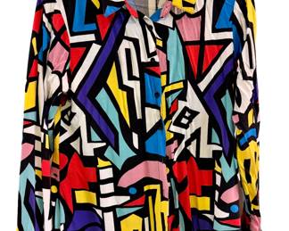 Vintage Big Dart Geometric 1990s Blouse