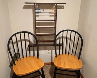 pool accessory caddy & 2 straight back chairs
