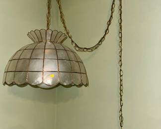 Capiz shell hanging lamp