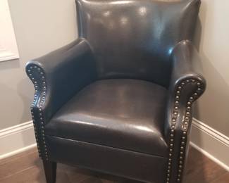 Faux leather arm chair