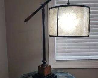 Industrial swing-arm table lamp