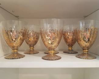 Gold accented barware