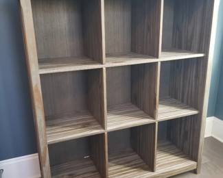 Lime washed cube bookcase