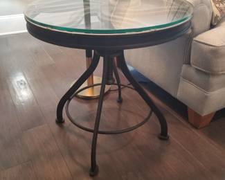 Industrial iron side table
