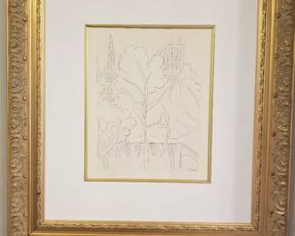 Matisse print, gold frame.