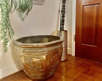 HUGE Octagonal brass/bronze jardiniere ( planter )