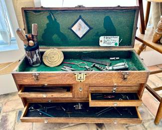Vintage tool box with tools 