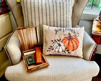 Pair of wingback chairs