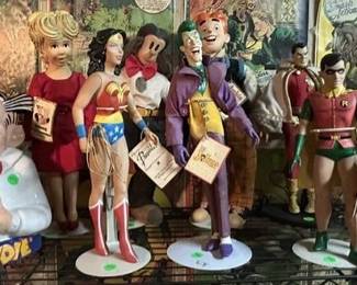 Blondie, Dagwood, Wonder Woman, Joker, Archie, Batman, Robin, Shazam