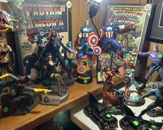 Catwoman, Captain America, Iron Man, Night Wing, Batmobile, Phantom