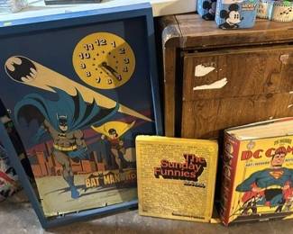 Batman Clock, Sunday Funnies, DC Comics Collector Book