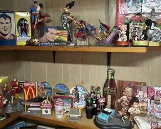 Superman, Porky Pig, Bugs Bunny, Shazam McDonalds, Bob's Big Boy, Coke