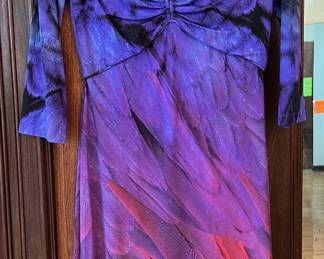 There is interesting coloring on this Roberto Cavalli dress, sort of an optical illusion effect.