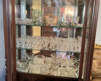 Some of the crystal stemware and dishes could be Waterford (more evidence of this in a different photo), but will look delightful anyway.