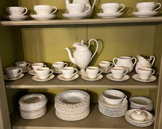 This picture shows both the A. Vignaud china and the china cabinet.  Stand by for the next picture.