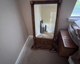 Antique wooden pier mirror