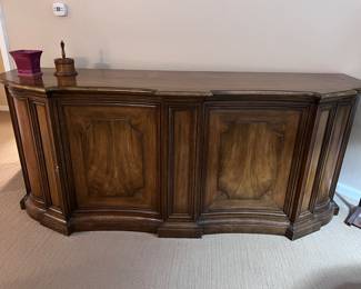 Serpentine-front sideboard credenza