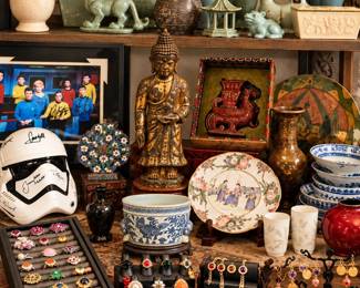 Curated Asian Antiques and Jewellery Tableau
