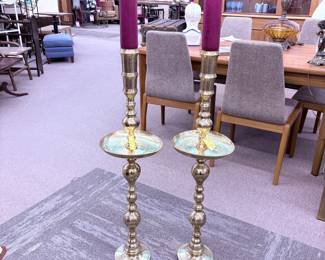 Three Foot Tall Brass Candle Holders