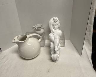 Hall Pitcher & Chalkware Cherub