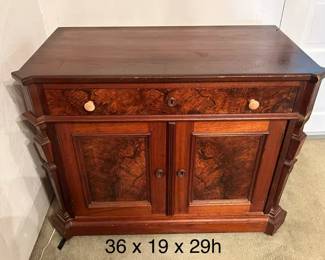 Vintage burl wood sideboard