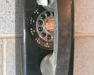 Black rotary wall phone, have a red one also available