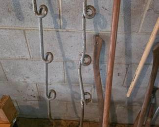 World War I-era barbed wire screw pickets, often called "pigtails" or silent screw stakes