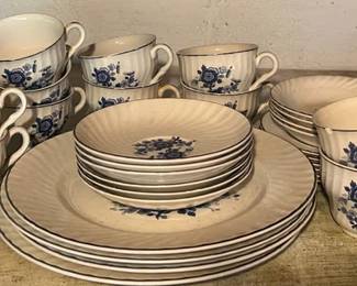 Various pieces of Enoch Wedgwood Royal Blue ironstone dinnerware