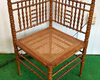 19th century spindle turned corner chair