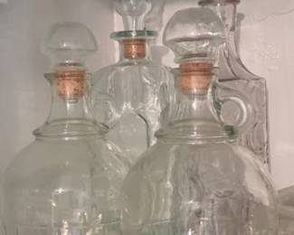 Collection of glass decanters