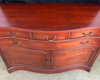Vintage mahogany bow front buffet