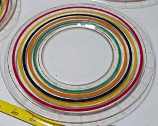 Set of Fiesta stripe glass plates