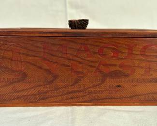 Antique 'Magic Yeast' wooden box with lid
