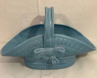 Vintage Stangl Pottery blue bow flower pot