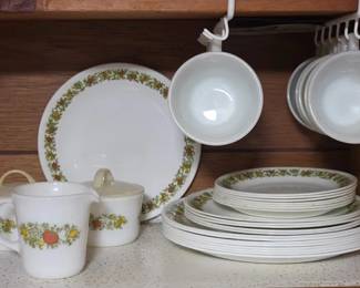 'Spice of Life' set of Corelle dishes, CorningWare pieces