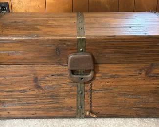 Vintage wooden storage trunk