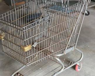 Vintage metal shopping cart