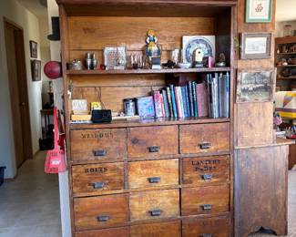 Early 20th century hardware store cupboard