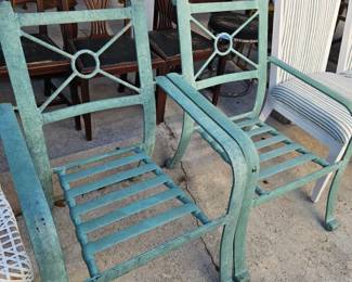 Vintage Wrought Iron Patio Chairs (set of two)