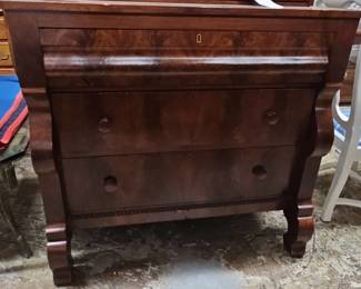 American Empire Flame Mahogany Chest of Drawers