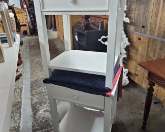 White Painted Nightstands with Drawer and Shelf (set of two)